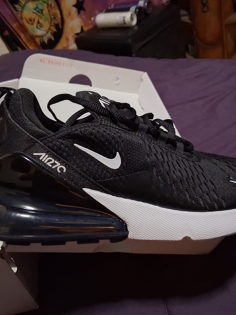 Nike Kids Air Max 270 Black and White Youth Sneakers